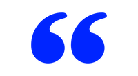Icono de comillas azules utilizado en los testimonios de la Academia Tiro con Arco.